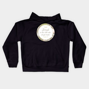 Trust in the Lord - Proverbs 3:5 - Floral Kids Hoodie